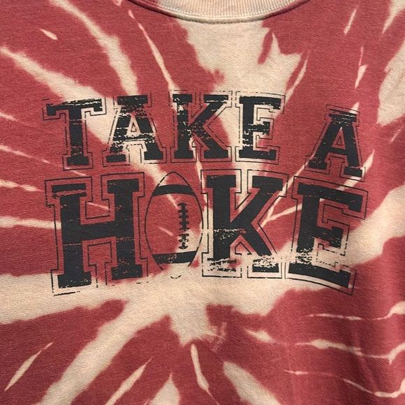 Kickoff Shop dark mauve and off white long-sleeve winter football sweatshirt - Picture 5 of 8